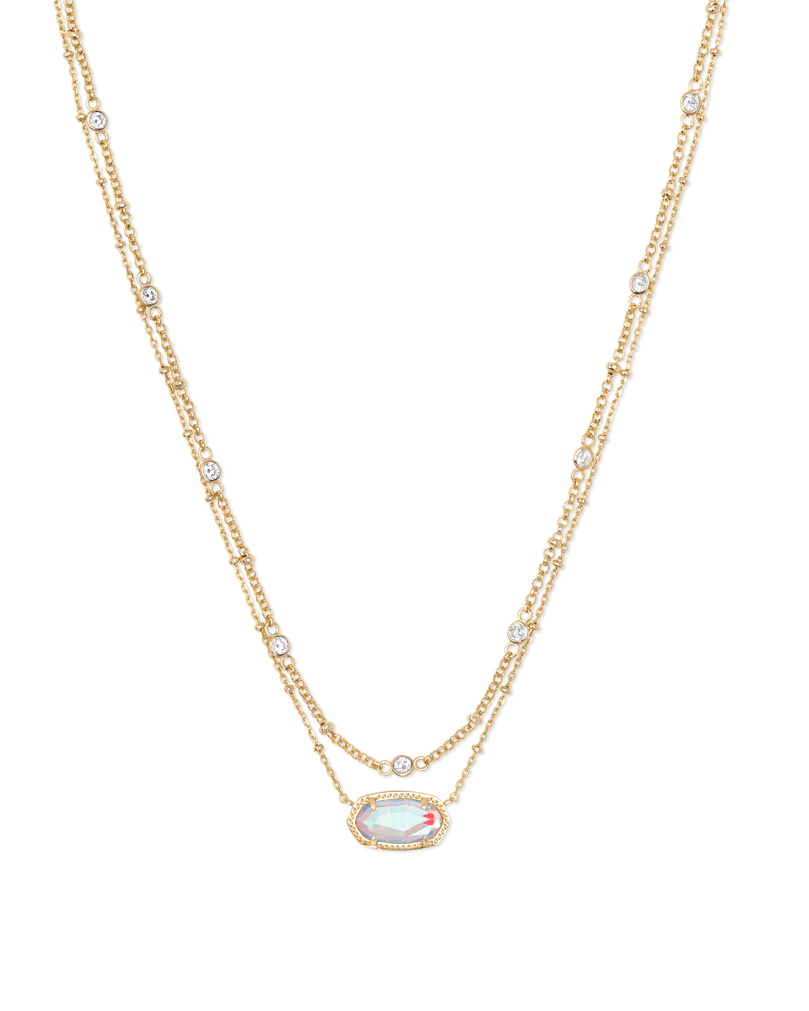 Elisa Gold Dichroic Glass Multi Strand top Necklace by Kendra Scott